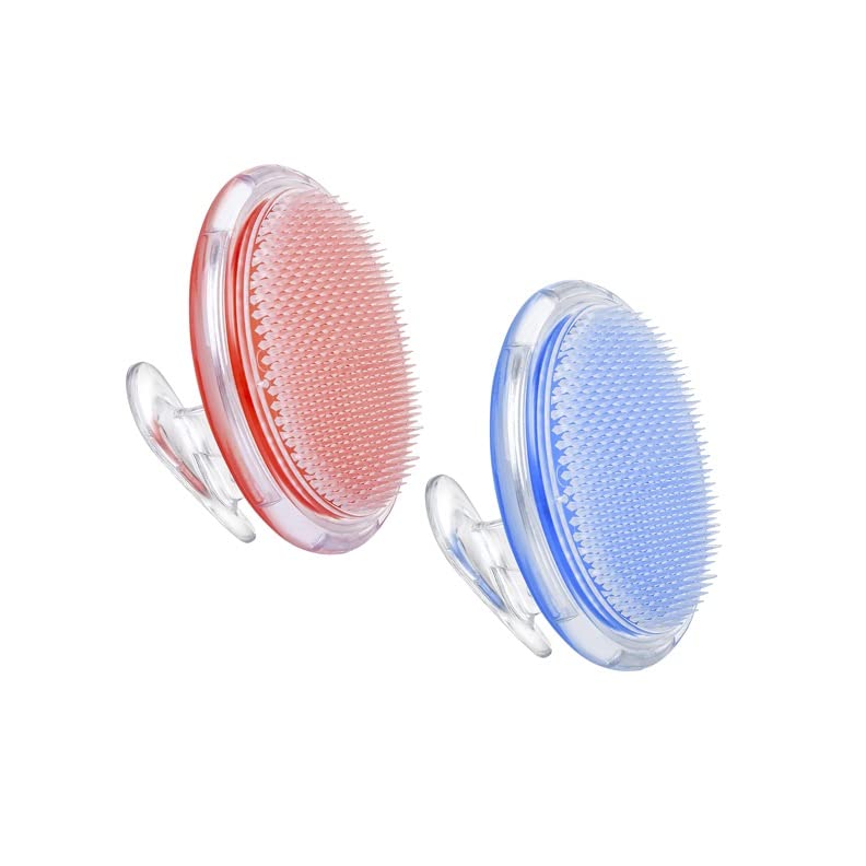 [Australia] - Dylonic Exfoliating Body Scrub Razor Bump Brush, Ingrown Hairs Solution Pads - After Waxing Skin Care Exfoliator for Body Shaving Irritation, Strawberry Legs, Armpit, Bikini Body Exfoliator Scrubber Orange & Blue 2 Packs 