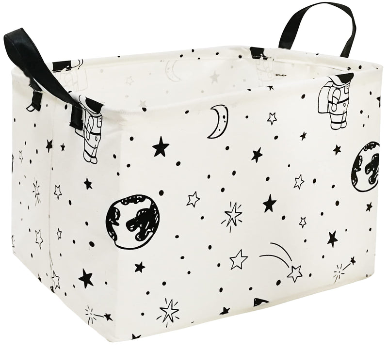 [Australia] - Rectangle Kids Storage Basket Astronaut Pattern Laundry Clothes Basket Laundry Hamper with Handles,Baby Toys Storage Box and Bins Toys Gift Basket for Boys and Girls REC astronaut 