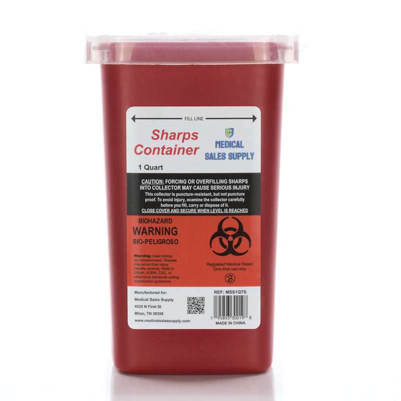 [Australia] - 1 Quart Size Sharps and Needle Container. Integrated Needle unwinder 