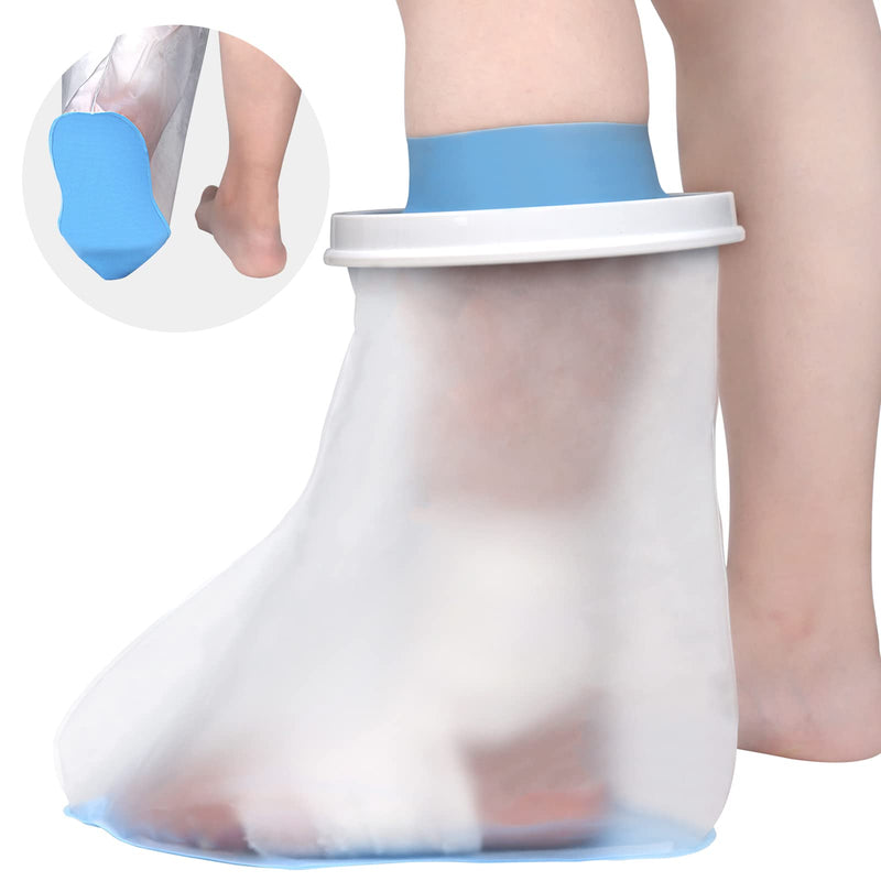 [Australia] - Waterproof Foot Cover for Shower Adult, Foot Cast Covers with Non-Slip Padding Bottom, Watertight Ankle Foot Cast Protector for Surgery Bandage Dressing Wound, Reusable 