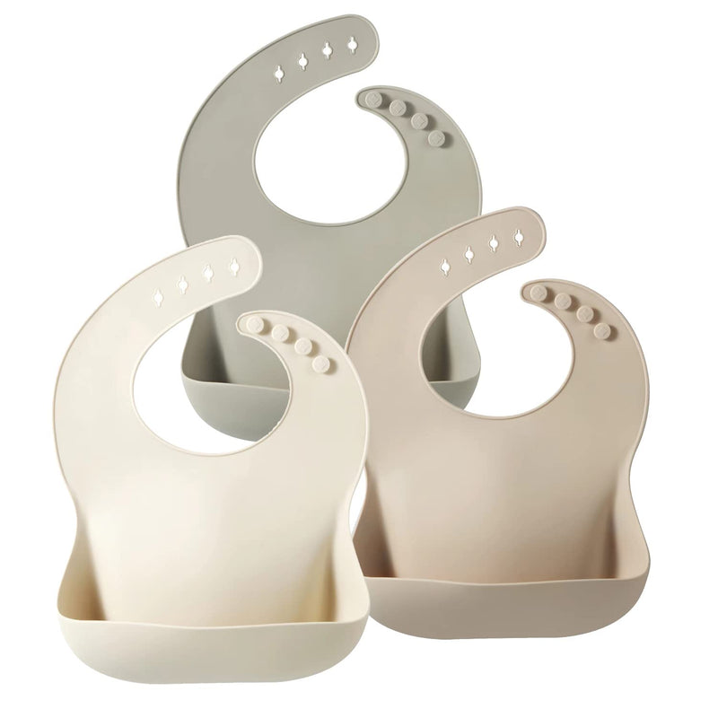 [Australia] - PandaEar Silicone Baby Bib for Girls Boys| Adjustable Waterproof Eating Bibs| BPA Free Soft Durable Silicone Bibs for Babies & Toddlers with Large Pocket Food Catcher 