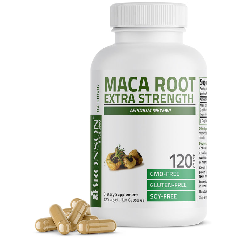 [Australia] - Bronson Maca Root Extra Lepidium Meyenii, Non-GMO, 120 Vegetarian Capsules Unflavoured 120 Count (Pack of 1) 