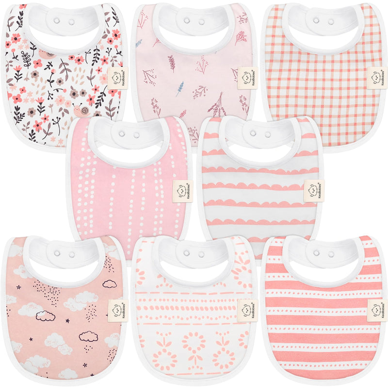[Australia] - 8-Pack Organic Baby Bibs for Boys, Girls - Soft Cotton Drooling and Teething Baby Bibs, Baby Girl Bibs, Baby Boy Bibs, Baby Drool Bibs for Baby Girl, Boy, Newborn Infant Bibs (Sweet Charm) Sweet Charm 