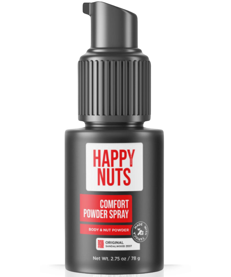 HAPPY NUTS Comfort Powder Spray: Anti Chafing & Mens Deodorant, Aluminum-Free, Sweat and Odor Control for Jock Itch, Groin and Men's Private Parts Original 2.75 Ounce (Pack of 1)