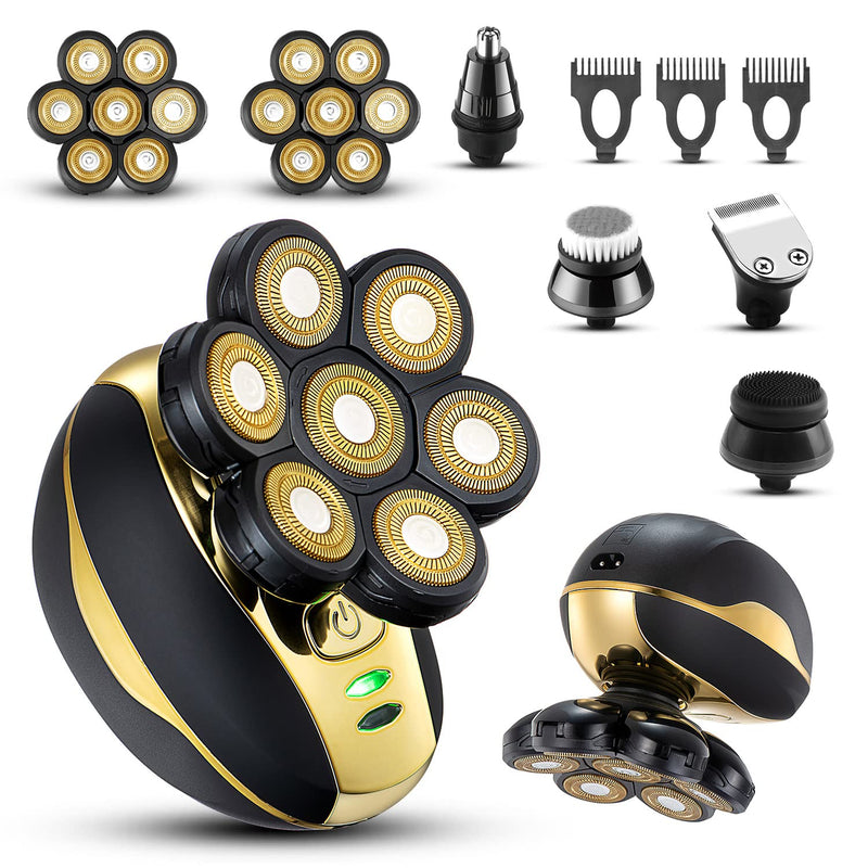 [Australia] - Head Shaver for Bald Men - Upgrade 7D Electric Razors, Multifunctional Hair Shaving Grooming Kit, Waterproof Wet & Dry 