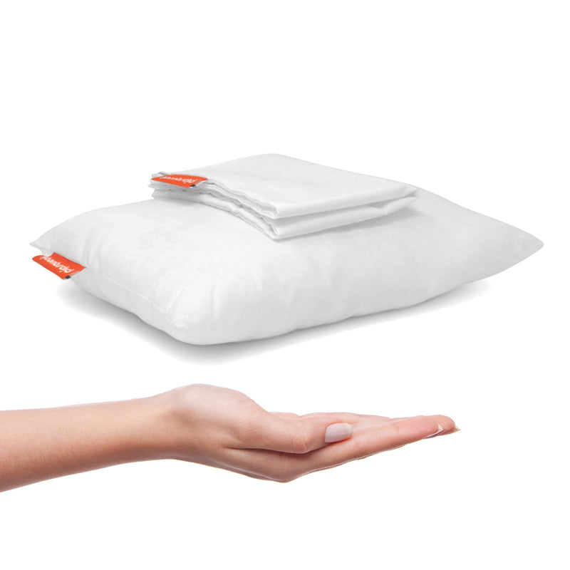 [Australia] - Urban Infant Pipsqueak Small | Tiny | Mini Pillow with Name Tag - 11in x 7in x 2.5in - Machine Washable - White Pillow with White Case White Pillow W/ White Case Pillow w/ Case 