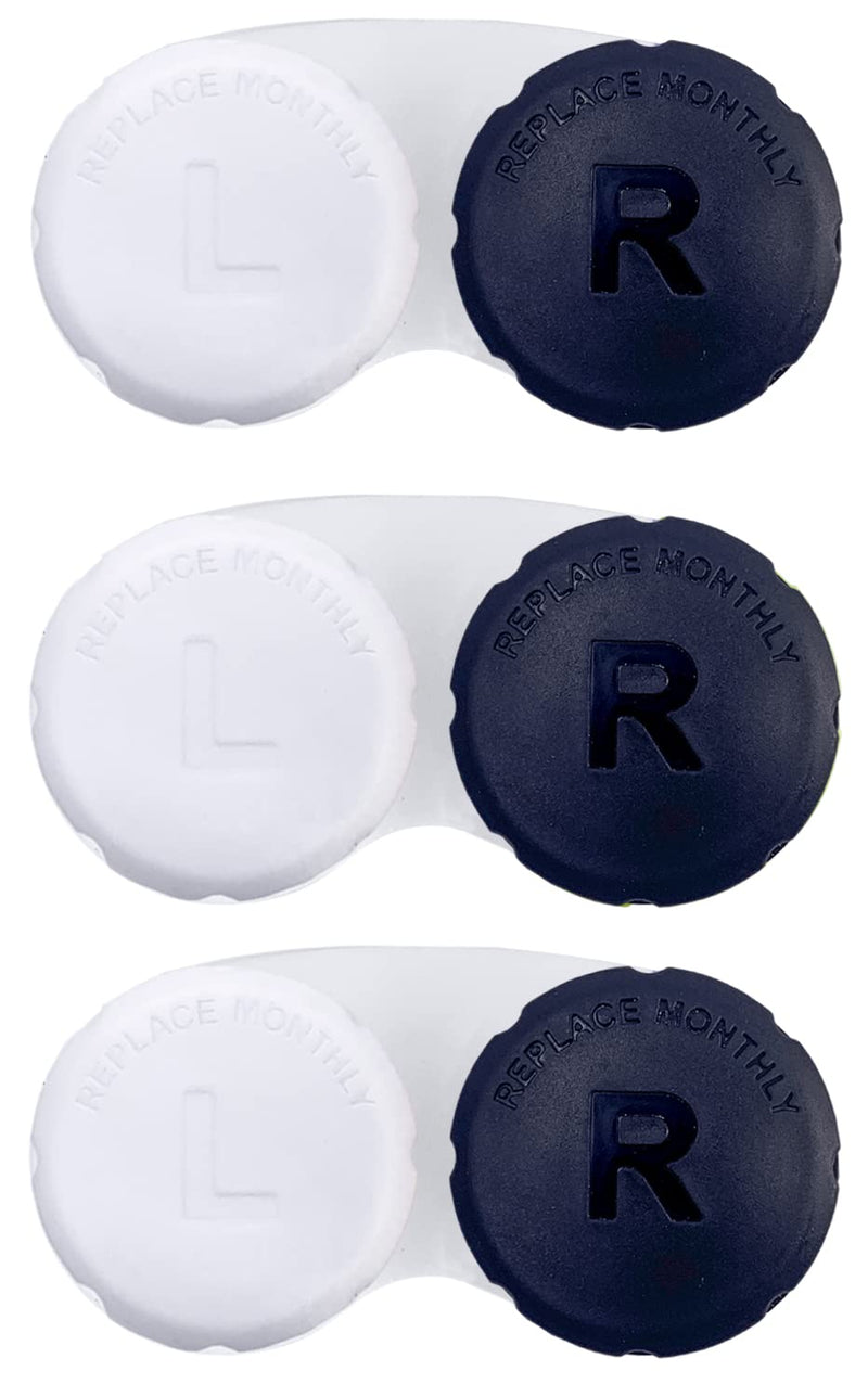 [Australia] - Contact Lens Case for Travel, Daliy Use-Black Black 3 Pack 
