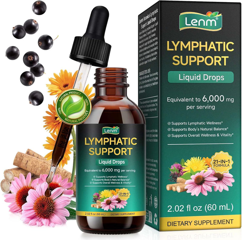 [Australia] - Lymphatic Drainage Drops. Sugar Free 7-in-1 Lymph Detox And Cleanse Support. Vegan Supplement with Echinacea Root, Red Clover Blossom, Burdock/Red Root, Cleavers Herb, Licorice Root, And More! 