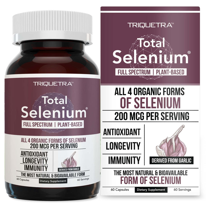 [Australia] - Total Selenium - 200 mcg, Plant-Based Selenium - Full Spectrum, Contains 4 Essential Organic Forms of Selenium Including Selenomethionine - Derived from Garlic - 60 Capsules 