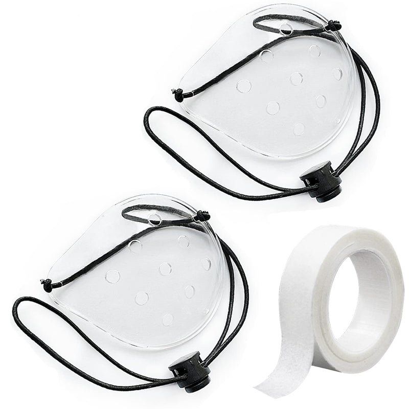 [Australia] - Eye Shield, 2 Pcs Plastic Eye Shield Eye Patch for Eye Surgery Covering Breathable After Surgery Eye Protection with 1 Roll Tape & 2 Elastic Rope, Clear 