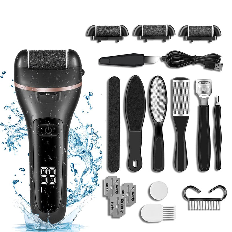 [Australia] - Electric Callus Remover and Foot polisher-Rechargeable-waterproof- Pedicure Set. (Black), 20 Count (Pack of 10) 