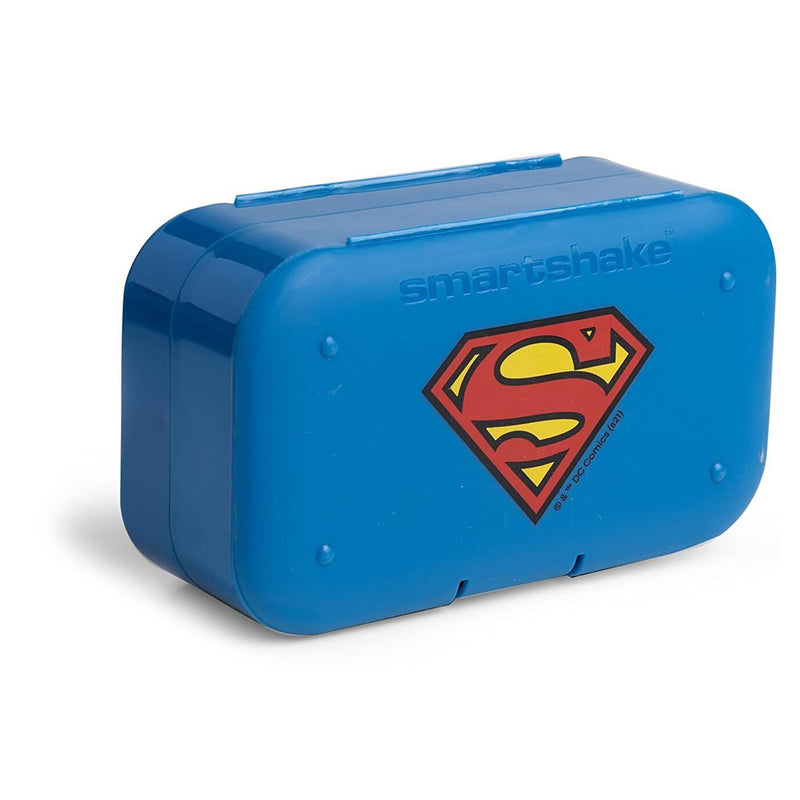 Smartshake DC Comics 2-Tier Pill Organizer, 7-Days Weekly Pill Organizer with 5 Extra Compartments, Portable Size, BPA-Free Pill Box for Travel, Vitamin & Supplements, Medicine Organizer - Superman