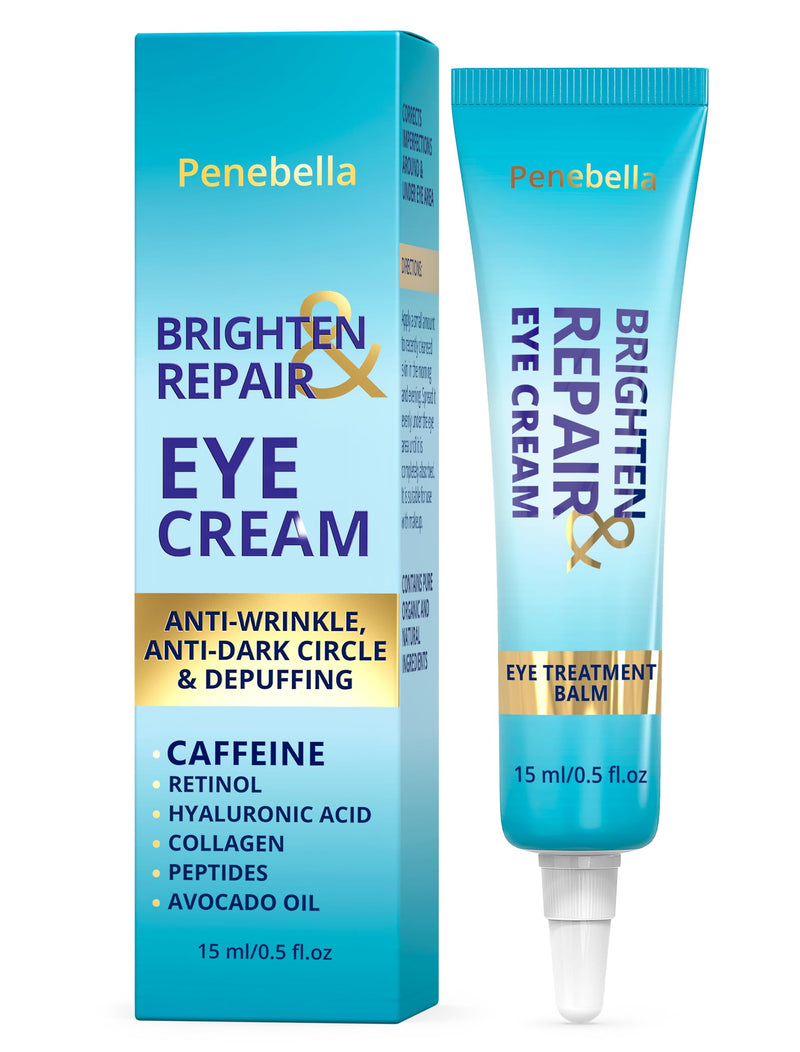 [Australia] - Niacinamide Eye Cream - Caffeine, Hyaluronic, Collagen, Retinol - for Dark Circle, Puffiness & Wrinkles - Brighten & Repair Anti Aging Balm Turquoise 