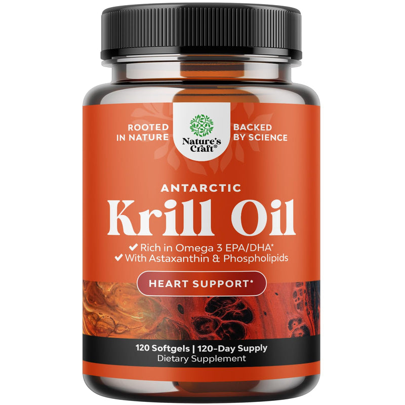 [Australia] - Antarctic Krill Oil 500mg Softgels - High Absorption Krill Oil Omega 3 Fatty Acid Supplement with Potent EPA DHA Astaxanthin and Phospholipids - Wild Caught Burpless Fish Oil Omega 3 Supplement 120 Count (Pack of 1) 