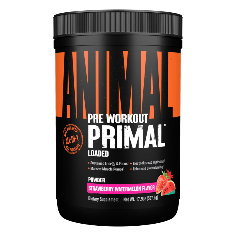 [Australia] - Animal Primal Muscle Hydration + Preworkout Powder ‚Äì Contains Beta Alanine, 3DPump, Caffeine & Electrolytes ‚Äì Improves Energy, Focus, Endurance & Absorption ‚Äì Strawberry Watermelon Flavor, 17.9 oz 25 Servings (Pack of 1) 