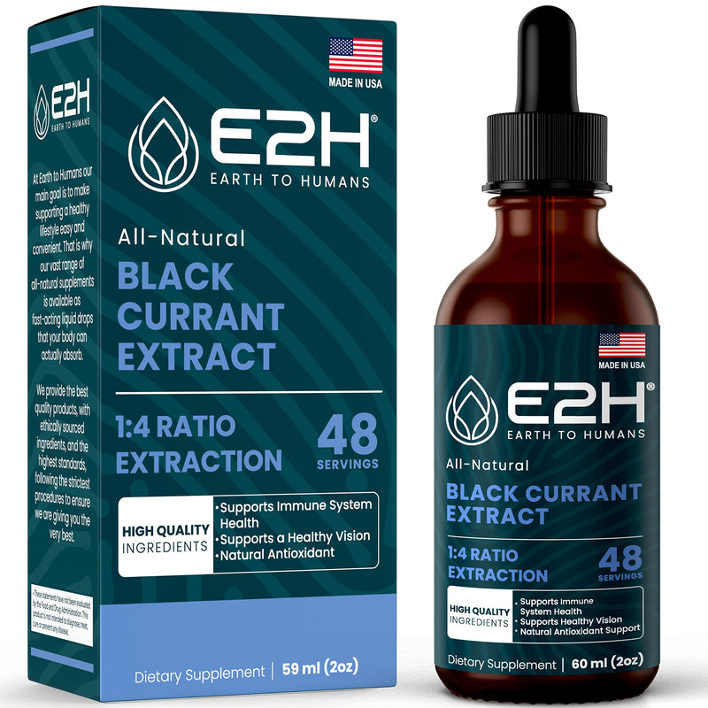 [Australia] - E2H Natural Black Currant Extract, Cold Pressed Black Currant Seed - Immune System Health - Fast Absorbing Liquid - 2 Fl Oz 2 Fl Oz (Pack of 1) 