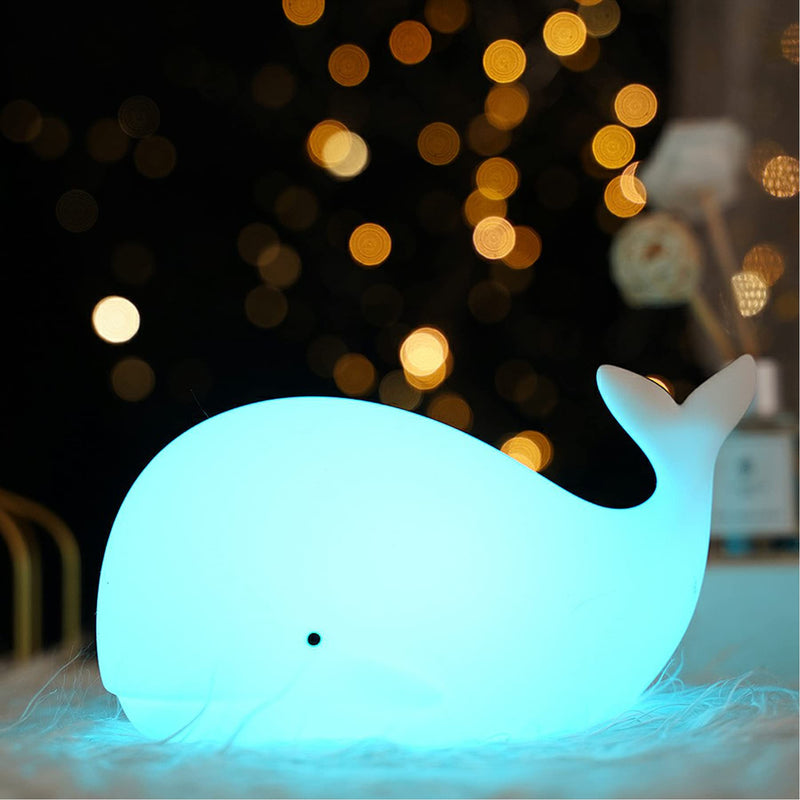 [Australia] - TriPro Whale Silicone Nursery Night Light Beach Room Decor Desk Lamp Toys,Bedroom Decorations Gifts for Toddlers,Girls And Boys ,Baby,Kids,Teens'' 