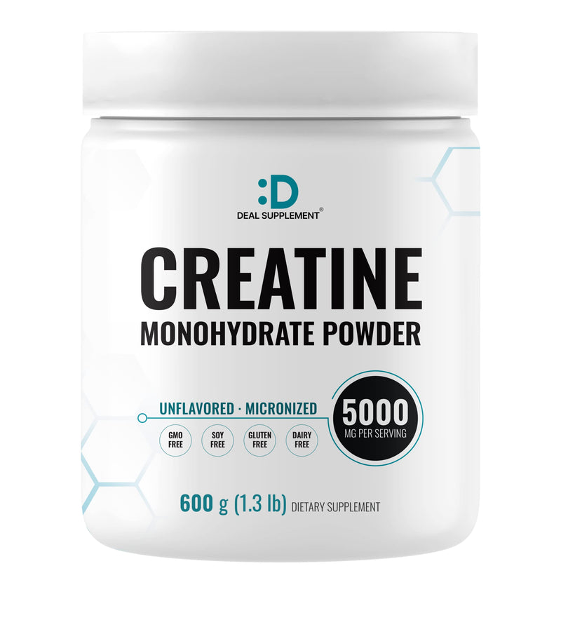 [Australia] - Creatine Monohydrate Powder 600 Grams (1.32lb), Unflavored | Pure | Micronized Creatine Powder, 5000mg(5g) Per Serving, 4 Month Supply, Vegan | Keto, Non-GMO, No Filler, No Additives - 120 Servings 120 Servings (Pack of 1) 