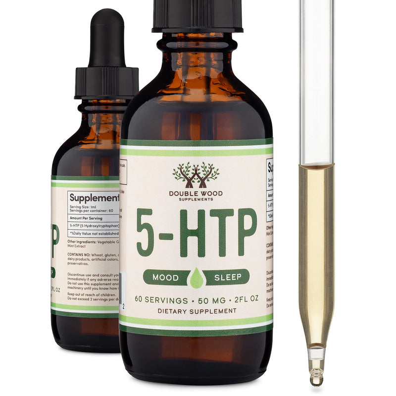 [Australia] - 5HTP Liquid Drops - More Absorbable and Effective Than 5 HTP Capsules (60 Servings of 50mg 99%+ 5-HTP) Serotonin Supplement for Mood, Sleep, and Relaxation by Double Wood 