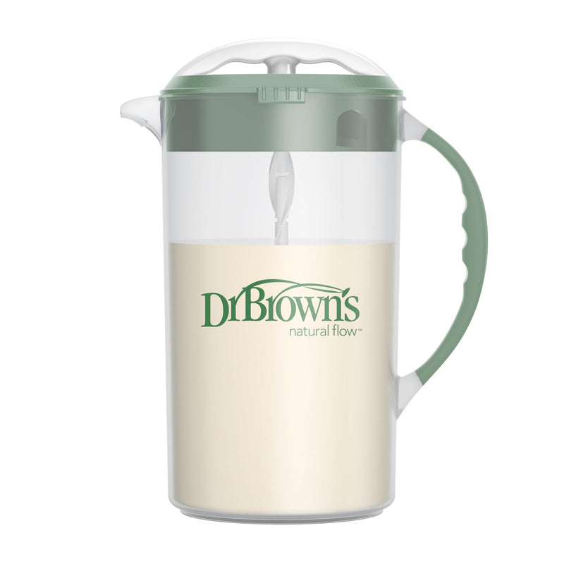[Australia] - Dr. Brown's Baby Formula Mixing Pitcher with Adjustable Stopper, Locking Lid, & No Drip Spout, 32oz, BPA Free, Olive 