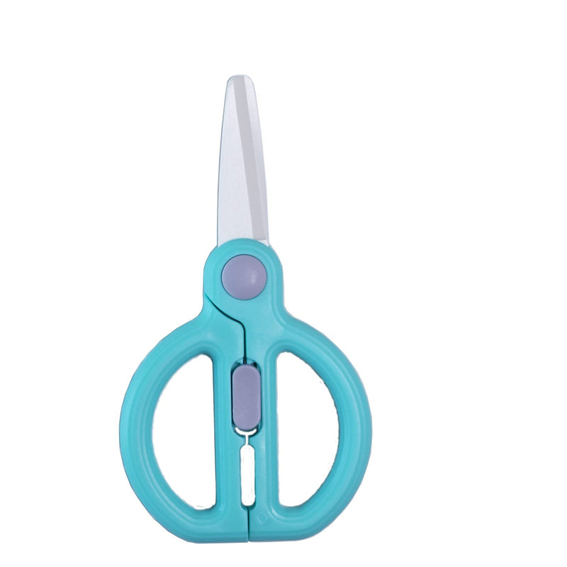 [Australia] - Ceramic Scissors for Baby Food,Portable Baby Food Scissors,Children Safety Food Cutter,with Blade Cover and Travel Case (GREEN) Green 