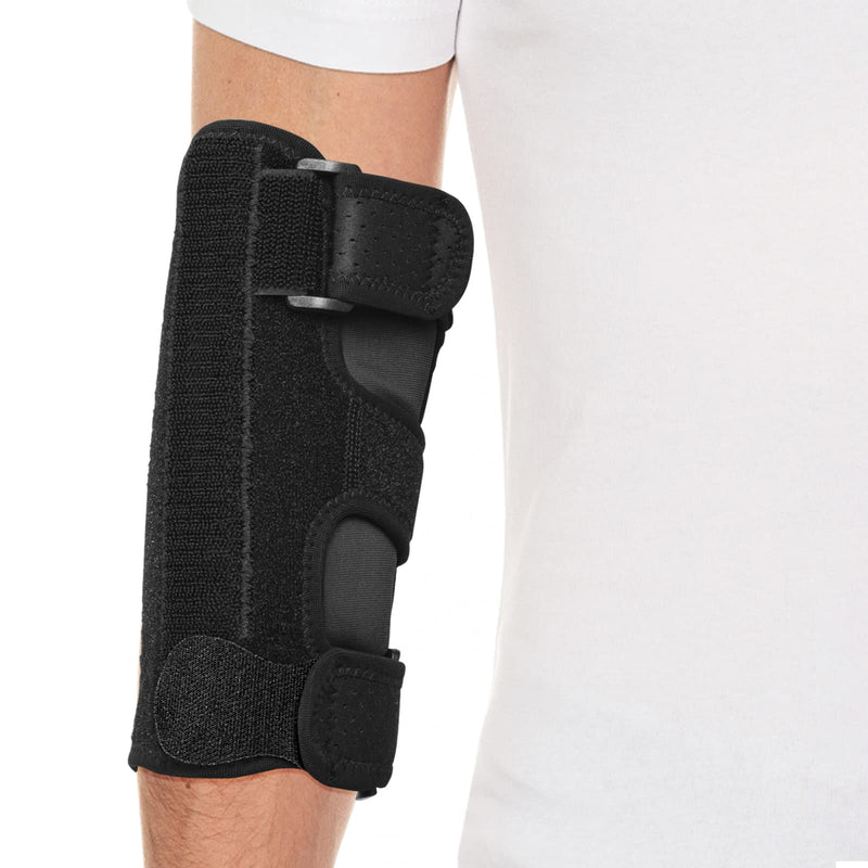 Elbow Brace for Ulnar Nerve Entrapment, Adjustable Cubital Tunnel Brace with 2 Removable Metal Splint for Sleeping, Elbow Immobilizer for Cubital Tunnel Syndrome, Ulnar Nerve Brace for Women & Men L/XL