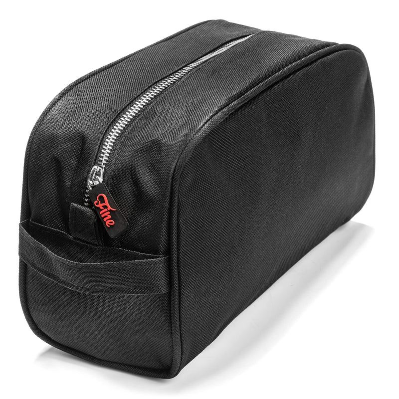 Fine Dopp Kit - Men's Toiletry Bag for Travel, Large Capacity, Durable Luggage Quality Vinyl, Water Resistant Liner, Organize Shaving Supplies & Bathroom Essentials, Black