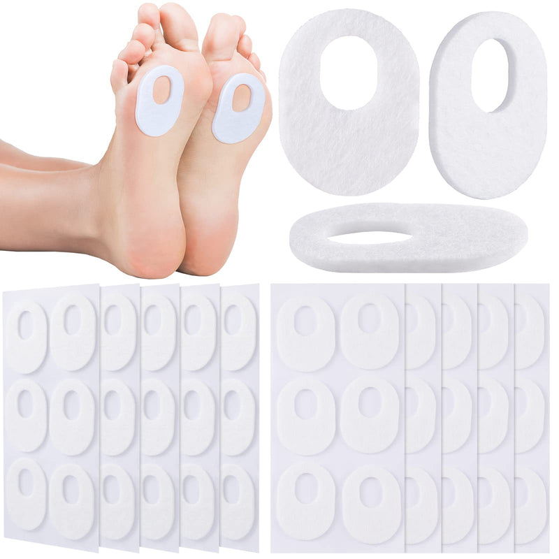 [Australia] - WILLBOND 60 Pcs Callus Pads Soft Felt Callus Oval Shape Corn Pads for Bottom of Foot Adhesive Foot Corn Pads for Men and Women Feet Toes Heel Pain Relief, White 
