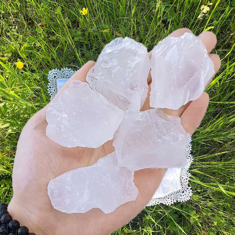 [Australia] - Clear Quartz 2" Natural Rough Stones Crystal Large Raw Crystals Bulk Healing Cuarzo Gemstones for Reiki Healing Tumbling Fountain Rocks Wire Wrapping Decoration 4PCS 0.5lb Clear Quartz 0.55 Pound 