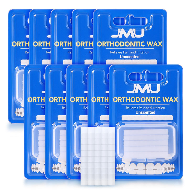 [Australia] - JMU Orthodontic Wax for Braces 10 Pack, Precut 500 Braces Wax Dots, Dental Wax Unscented 