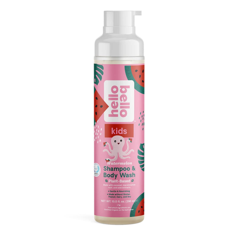 [Australia] - Hello Bello Watermelon Shampoo & Body Wash - Tear-Free, Hypoallergenic, Dermatologist & Pediatrician Tested, Plant Based Formula for Babies and Kids - 10 FL Oz (Packaging may vary) 10 Fl Oz (Pack of 1) 