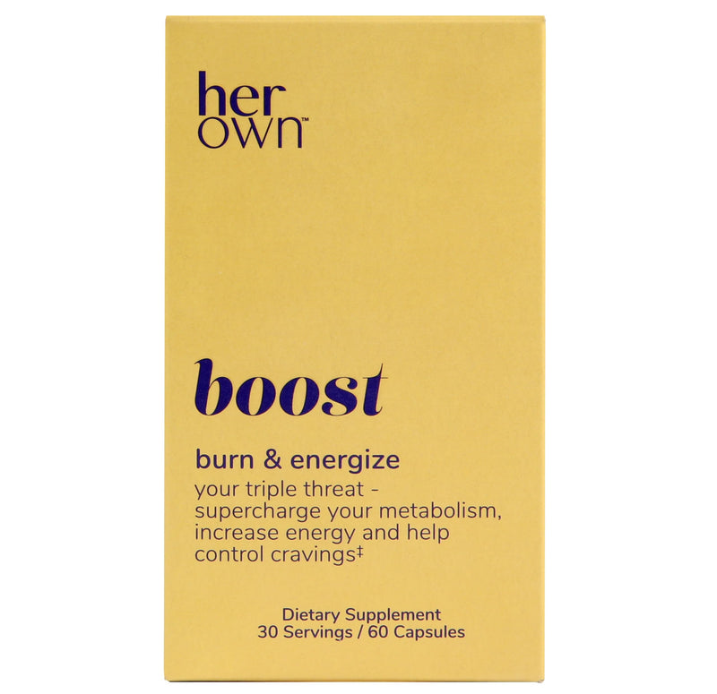 [Australia] - her own Boost, Helps Boost Energy, Supports Metabolism, Proprietary Thermogenic Blend, Green Tea Leaf Extract, Gluten and Soy Free, Vegan, 60 Capsules, 30 Servings, Small, Multi 