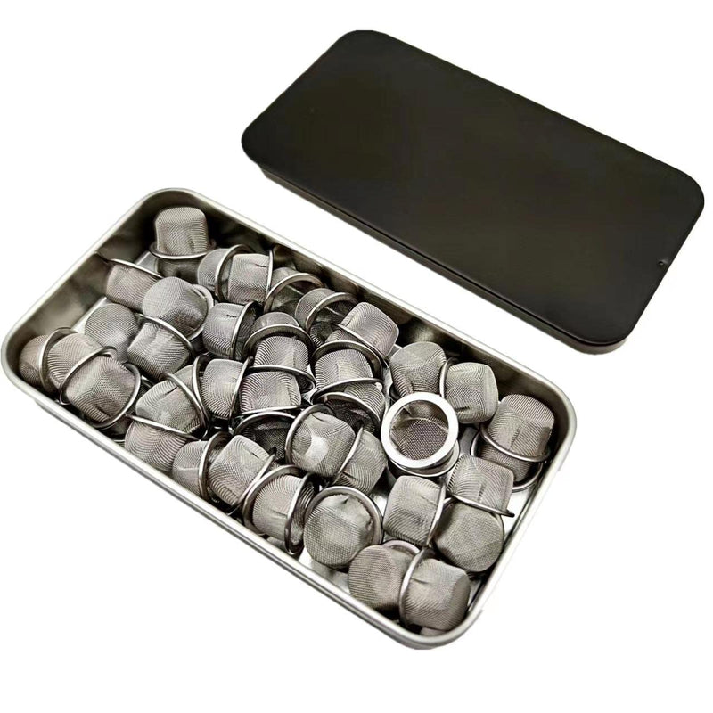 [Australia] - Pipe Screens 50pcs 0.5" Premium Diameter Stainless Steel 1/2 Inch Screen Mesh Filter Bowl with Metal Box 0.5 Inch (Pack of 50) 