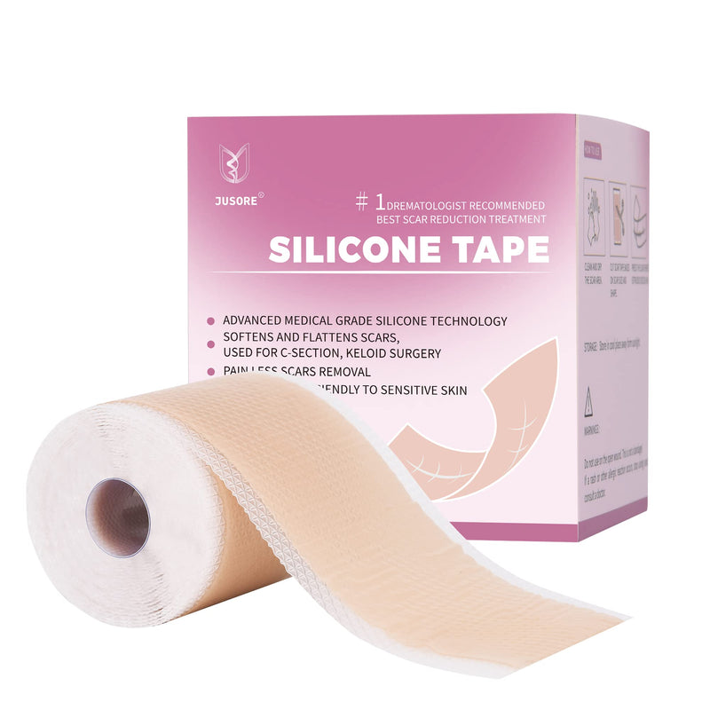 [Australia] - Silicone Scar Tape Scar Sheets - Professional Medical Grade Scar Removal Treatment, Non irritating, Painless for C-Section, Surgical Scars, Burn, Keloid, Acne(1.6” x 60” Roll) 4x150cm 
