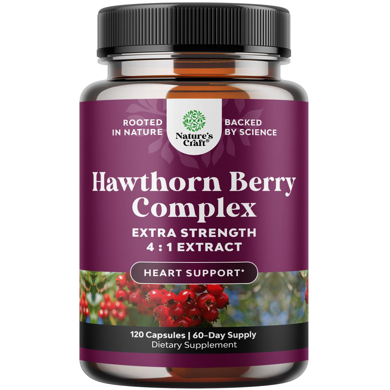 [Australia] - Extra Strength Hawthorn Extract Capsules - 1330mg Digestion and Heart Health Supplement - Non-GMO Hawthorn Extract Plant Polyphenols for Men and Women, 60 Servings 120 Count (Pack of 1) 