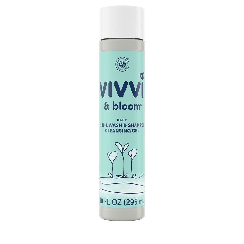 [Australia] - Vivvi & Bloom Gentle 2-in-1 Baby Wash & Shampoo Cleansing Gel, Leaves Sensitive Skin Feeling Healthy & Moisturized, Tear-Free, Formulated Without sulfates, paraben, and Dyes, 10 fl. Oz Fragrance Cleanser 