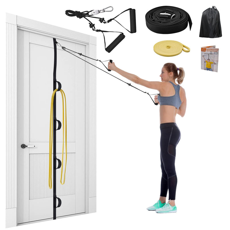 [Australia] - Shoulder Rehab Pulley System with Foam Handles│Arm Pulley with Muti-Anchor Door Strap for Physical Therapy Exercises │Latex Resistance Bands for Assisting Rotator Cuff, AC Joint, Shoulder Pain 