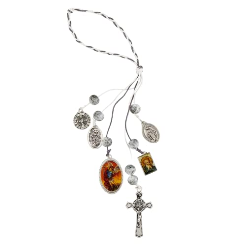 Needzo St. Michael and St. Benedict Home Blessing Hanger, Catholic Home Decor, Housewarming Gift Ideas, 11 Inches