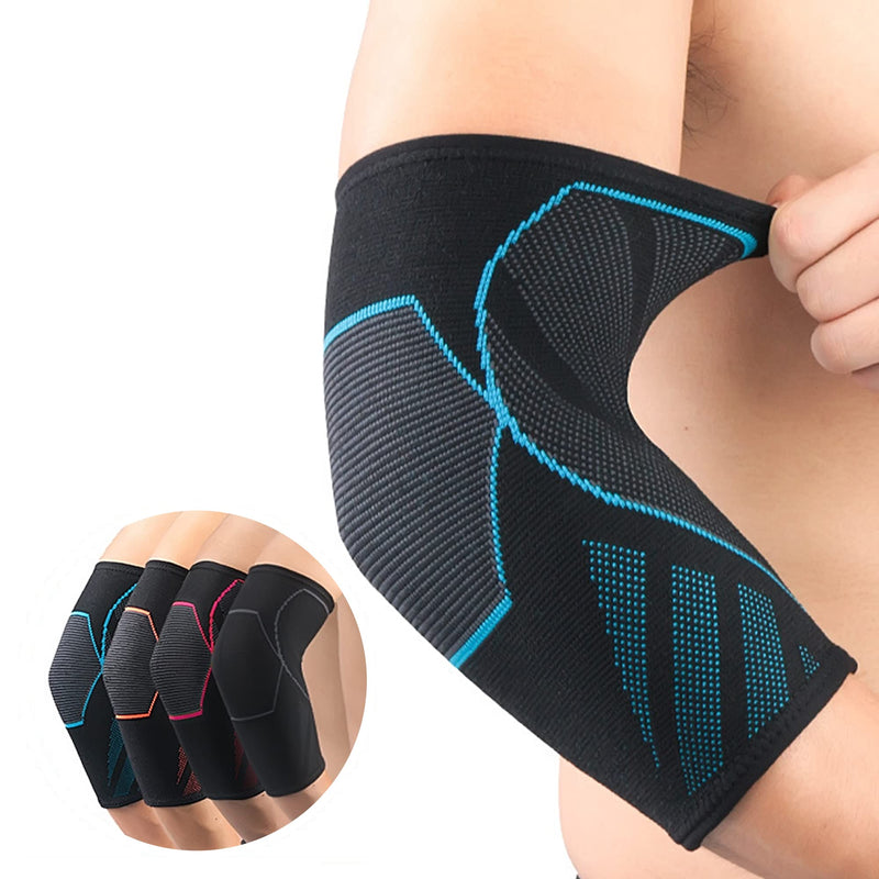 [Australia] - Elbow Compression Sleeve(1 Pair), Braces for Tendonitis and Tennis Elbow，Arm Supports golfer elbow support，tennis elbow relief for women & men, for weightlifting Black/Blue Medium 
