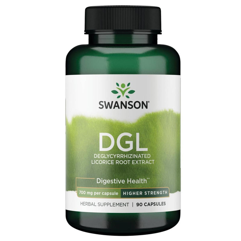[Australia] - Swanson High Potency DGL (Licorice) - Herbal Supplement Promoting Digestive Health & GI Tract Support - Natural Stomach Soother Made with Licorice Root Extract - (90 Capsules, 750mg Each) 