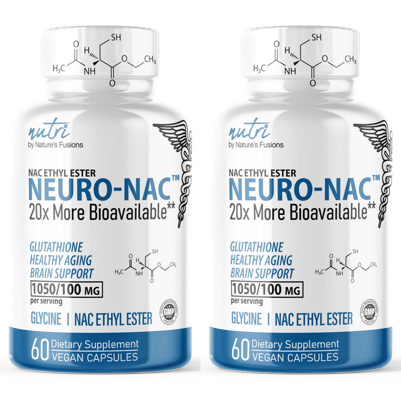[Australia] - Neuro NAC Supplement N-Acetyl Cysteine Ethyl Ester (2 Pack)- 20x More Bioavailable Than NAC 600 mg - Boost Glutathione 10x More Than Liposomal Glutathione - N Acetyl Cysteine Ethyl Ester 120 Capsules 60 Count (Pack of 2) 
