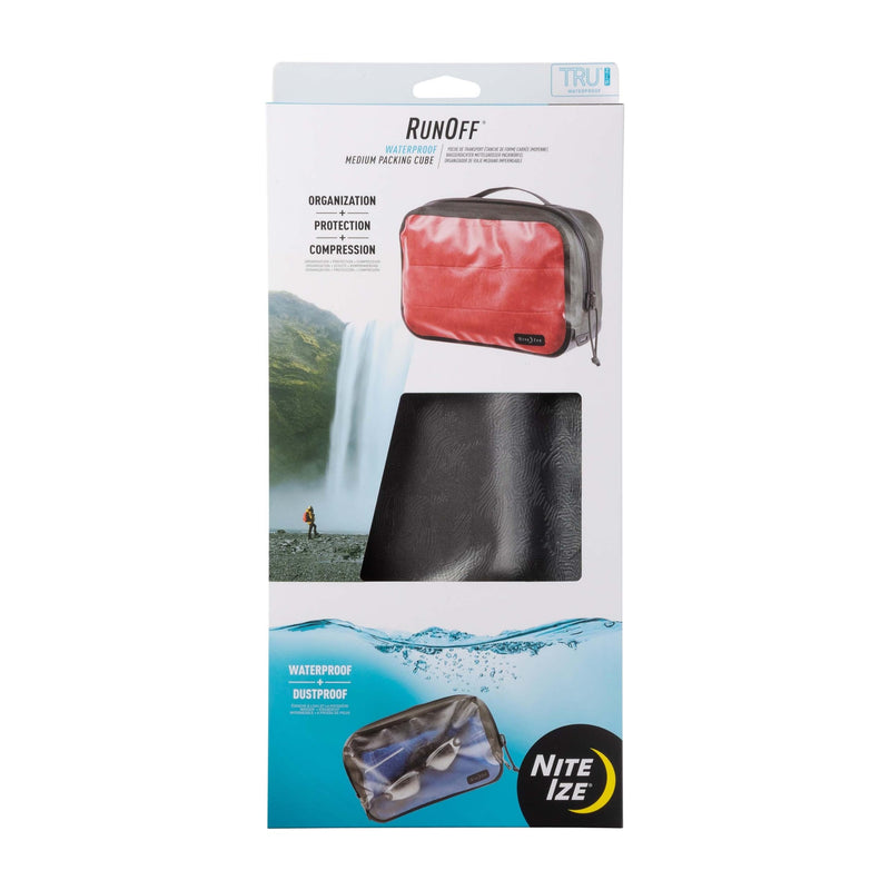 Nite Ize RunOff Waterproof Packing Cube - Waterproof Packing Cube for Travel - Dry Travel Bag with Compression - Charcoal, Medium Medium (Pack of 1)