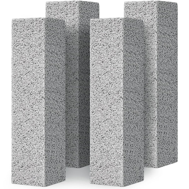 [Australia] - 4TH Pumice Stone for Toilet Bowl Cleaning,Remove Away Limescale Stain,Hard Water Rings,Calcium Buildup,Iron and Rust,Scouring Stick for Tile/Bath-tub/Kitchen/Grill/Household - 4 Pack 4P-Grey 