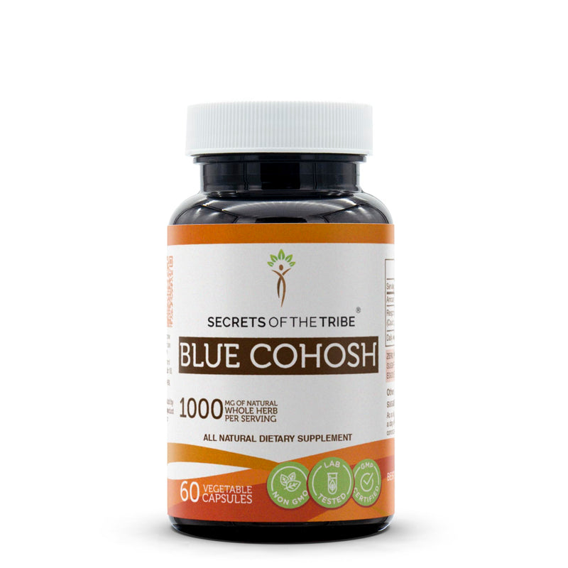 [Australia] - Secrets of the Tribe Blue Cohosh 60 Capsules, made with vegetable capsules and Responsibly farmed Blue Cohosh (Caulophyllum Thalictroides) Dried Root (60 Capsules) 60 Count (Pack of 1) 