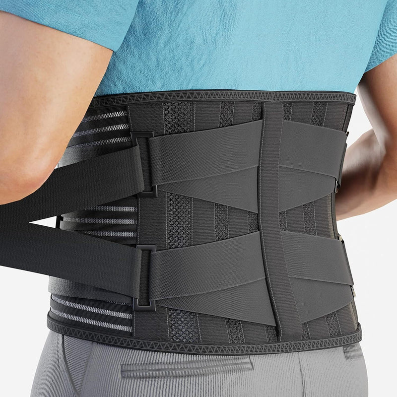 Modvel Back Brace for Lower Back Pain Women and Men – Lumbar Support Belt for Sciatica, Herniated Disc, Muscle Strain – Adjustable Breathable Work Brace with 6 Stays – Support for Posture– Size XXL XX-Large