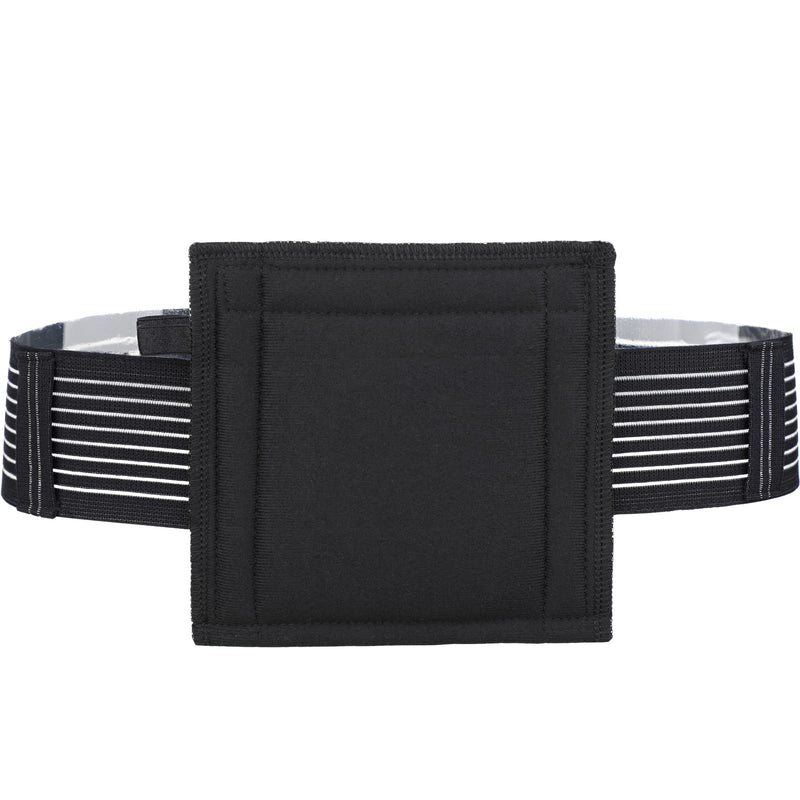 [Australia] - G Tube Holder Peritoneal Dialysis Catheter Belt to Secure Medical Feeding Tubes Gastrostomy Gtube PEG J Tube with Larger 6" Square Sponge Pouch Pad Accessories for Adults Women Men Black Medium (Pack of 1) 