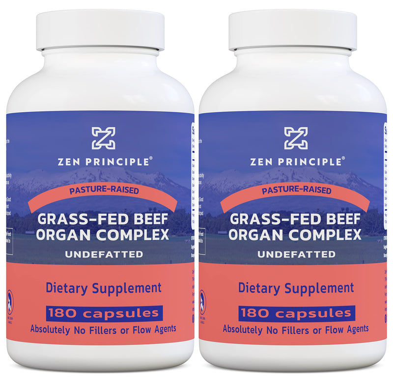 [Australia] - Zen Principle Grass Fed Beef Organs - Desiccated Liver, Heart, Kidney, Pancreas, Spleen, Intestine, Tripe/Stomach. Beef Organ Supplements 2-Pack 