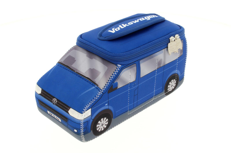 BRISA VW Collection - T5 T6 Bus Camper Toiletry Bag Cosmetic Case | Volkswagen Toiletry Bag Cosmetic Case, Water-Repellent, Hanging Hook, 4 Mesh Pockets for Travel, Neoprene, Blue/Large