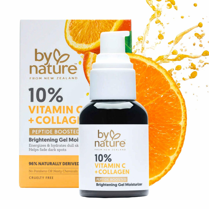 By Nature Gel Face Moisturizer, 10% Vitamin C + Collagen