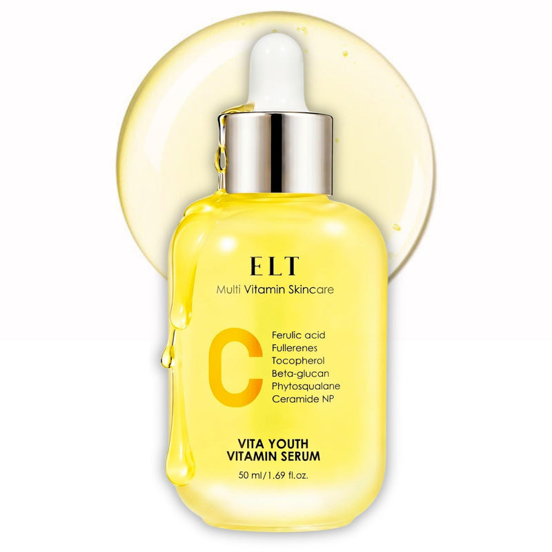ELT Vita Youth Vitamin C Face Serum 1.69fl.oz.(50ml) -Korean Ferulic Acid, Beta-Glucan - Skin Brightening, Anti-Aging, Dark Spot Remover - K-Beauty Skincare (Pack of 1) eltcosmetics 1.68 Fl Oz (Pack of 1)